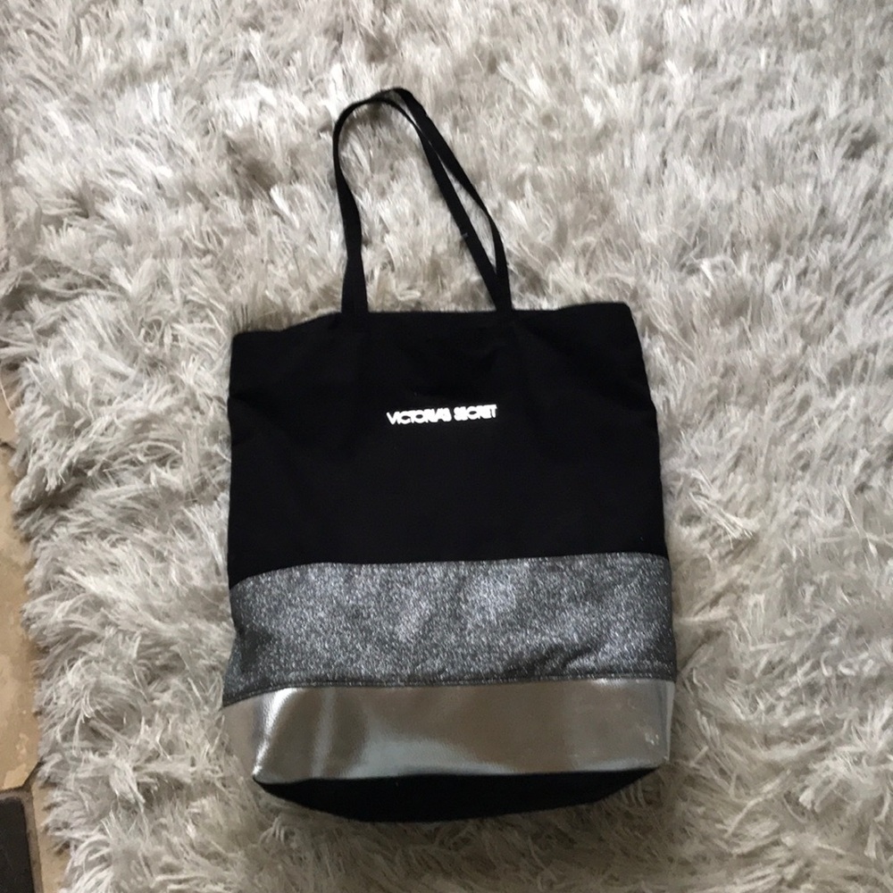 Victoria Secret Black & metallic tote bag